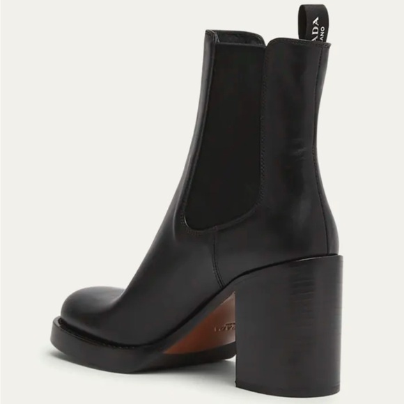 Prada Black Leather Chelsea Boots NWOB - Picture 2 of 15